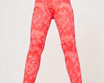 Oranje boho tie-dye yogabroek – Trendy sportleggingsleggings voor dames