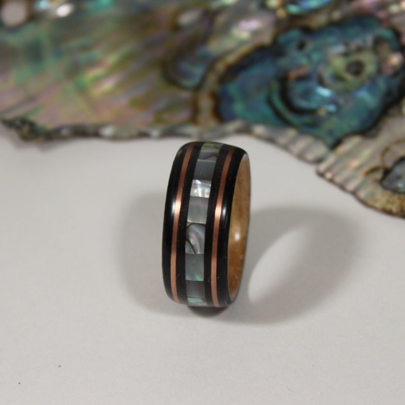 Dyed Oak and Natural Ash Bentwood Ring