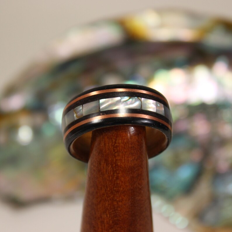 Dyed Oak and Natural Ash Bentwood Ring