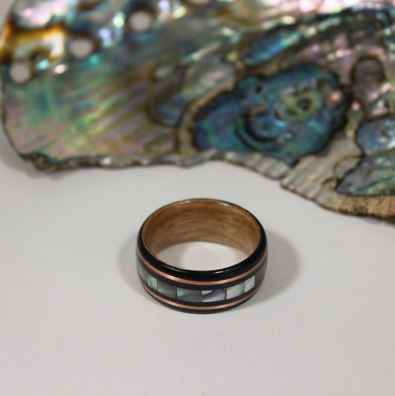 Dyed Oak and Natural Ash Bentwood Ring
