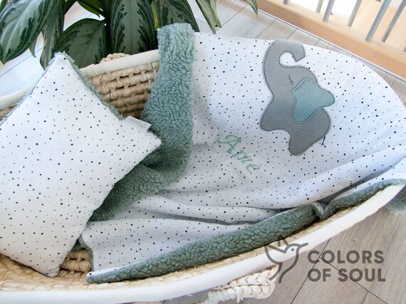 mint green Crab blanket children/'s blanket blanket baby blanket up to 140 x 140 cm with name personalized green