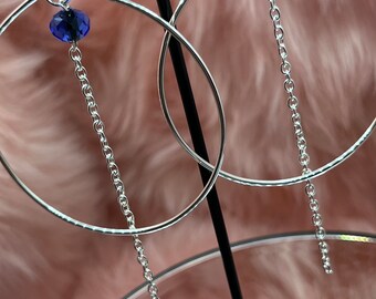 Chain Hoop Drop Earrings