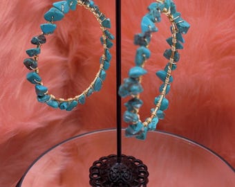 turquoise wagnerite earrings