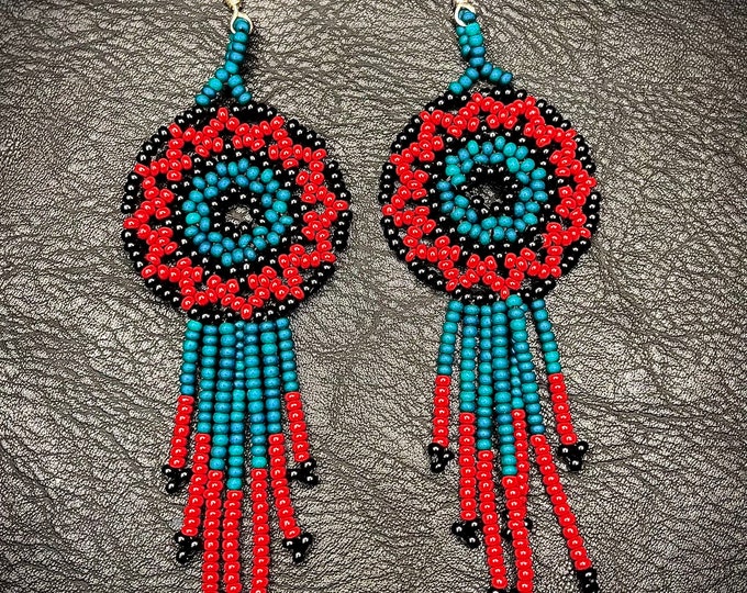 Featured listing image: Beaded dreamcatcher earrings