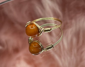 carnelian wire ring