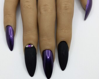 Matte Purple Nail Set