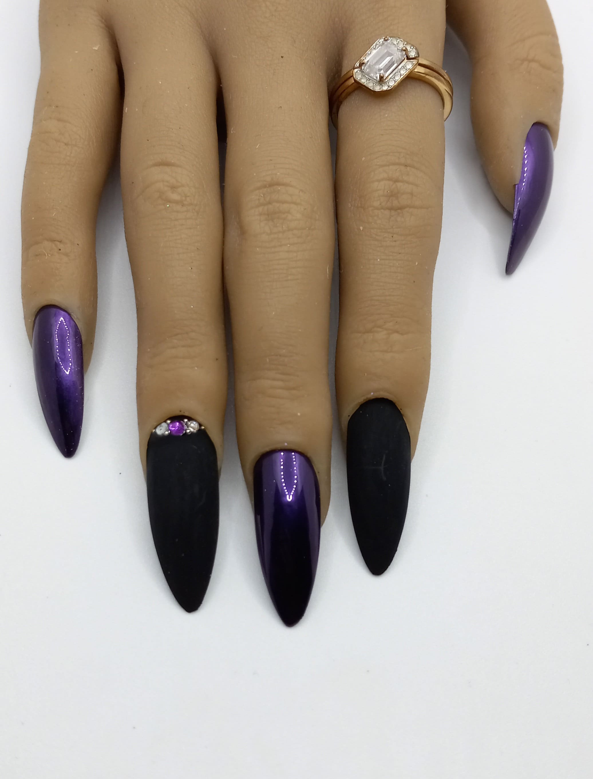 Matte Purple Nails - Etsy