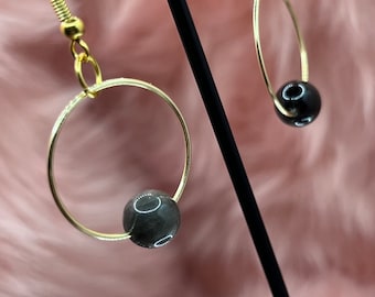 Silver Obsidian Drop Earrings