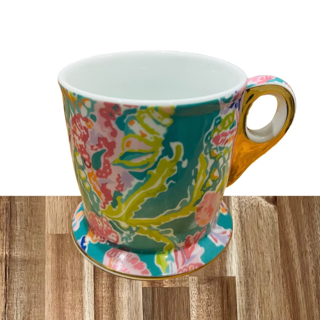 LILLY PULITZER Mug, 12oz, Floral Design Etsy