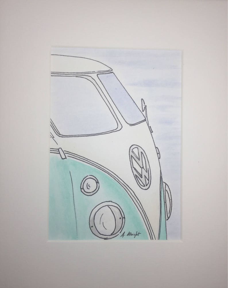 VW Bus ORIGINAL Painting Retro Vw Wall Art Vintage VW Bus Etsy