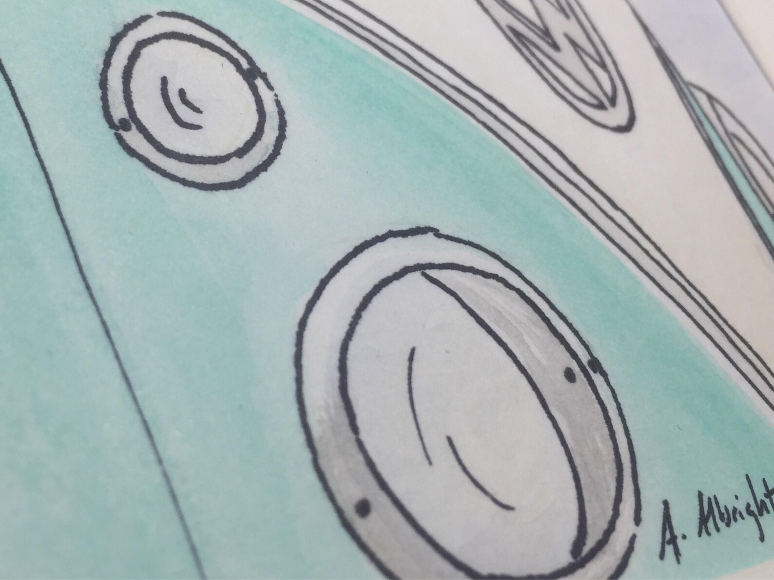 VW Bus ORIGINAL Painting Retro Vw Wall Art Vintage VW Bus Etsy