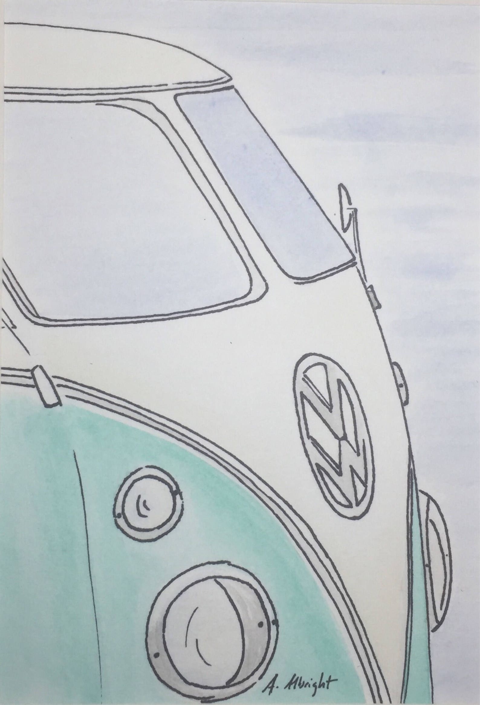 VW Bus ORIGINAL Painting Retro Vw Wall Art Vintage VW Bus Etsy