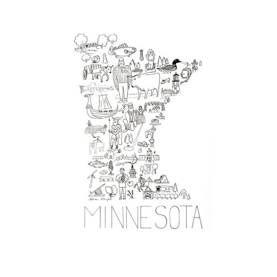 Printable Map of St. Paul Minnesota Home Decor Unique Gift 