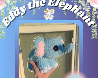 ELEPHANT Crochet Pattern Intermediate Cute Amigurumi Plushie - PDF Eddy the Elephant