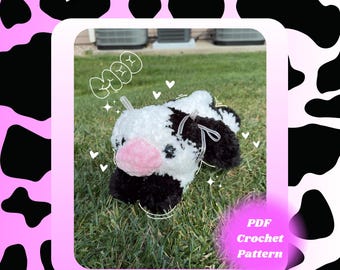 COW Crochet Pattern Intermediate Cute Amigurumi Plushie - PDF Floppy Cow