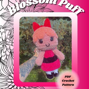 Power Gals Häkelanleitung für Fortgeschrittene Amigurumi Plushie - PDF Blossom PUFF