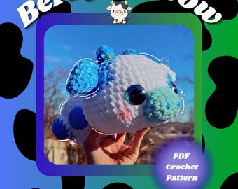 Patrón de crochet de vaca: lindo peluche amigurumi intermedio - PDF Berry la vaca