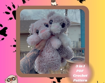 FERRET Crochet Pattern Intermediate Cute Amigurumi Plushie - PDF Floppy Ferret