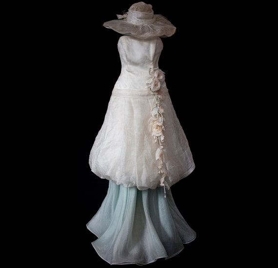 204 - Romantic modular wedding dress Vintage two-… - image 2