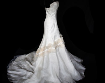 084 - Eye candy Sartorial silk organza wedding dress / White wedding dress / A-line wedding dress / Original dress