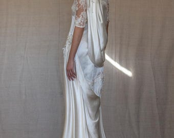 263 - Let&#39;s Fly High! Wonderful vintage wedding dress from the 1940s/wedding dress from the late 1930s to the early 40s/original bride 1930s