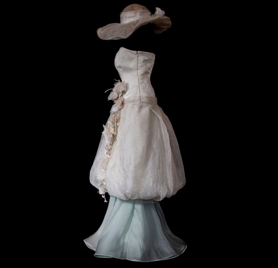 204 - Romantic modular wedding dress Vintage two-… - image 3