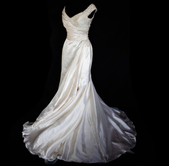 055 - Mariella Burani vintage wedding dress / pur… - image 3