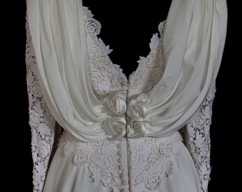 148 - Back to the 80's! Vintage 80s wedding dress/Original 80s wedding dress/White slip wedding dress