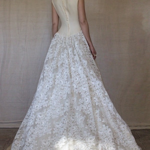 137 - Lesson of Harmony Vintage wedding dress by Lorenzo Riva/Late 1950s silk and lace wedding/Haute Couture wedding princess dress