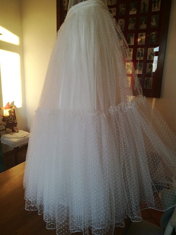 crinolina polka dot/Vintage tulle polka dot skirt,