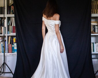 055 - Mariella Burani vintage wedding dress / pure silk wedding dress / Original wedding dress