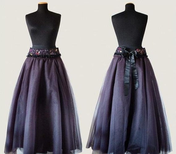 Tulle skirt plum colored