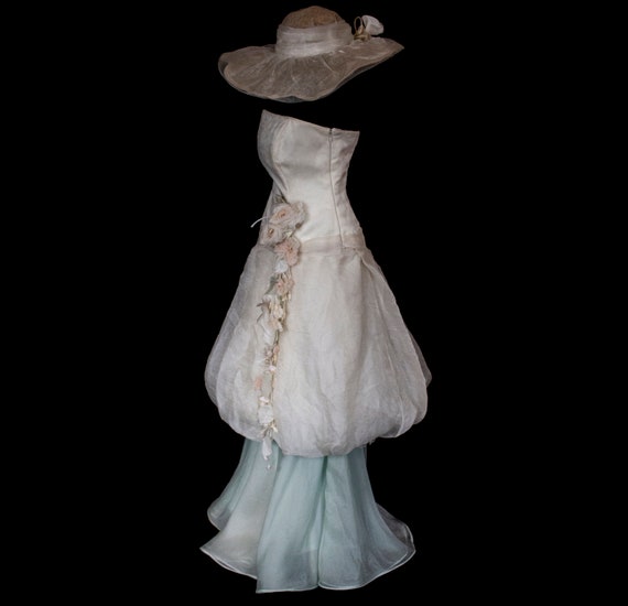 204 - Romantic modular wedding dress Vintage two-… - image 9
