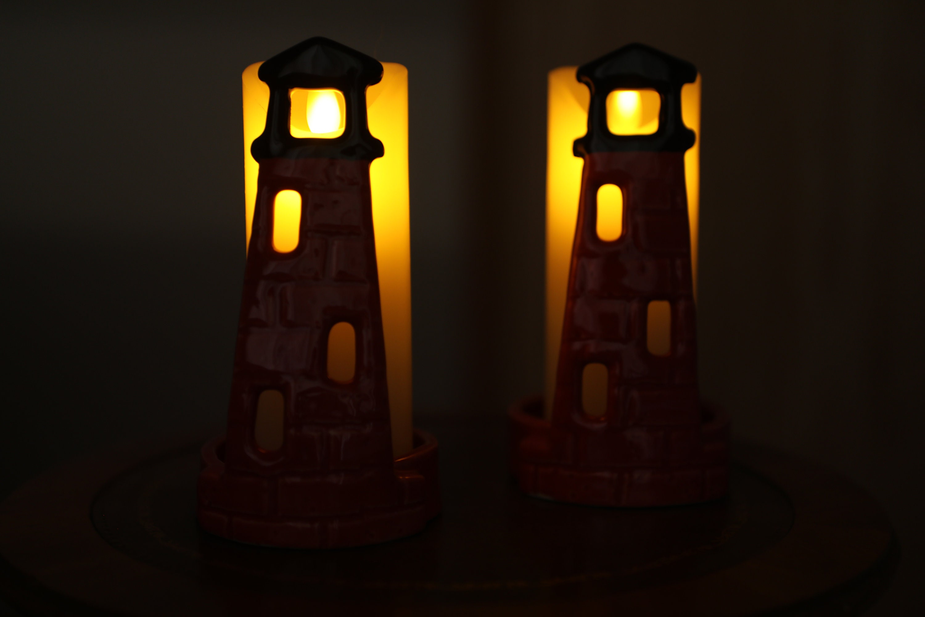 Handmade Ceramic Lighthouse Candle Luminary Etsy