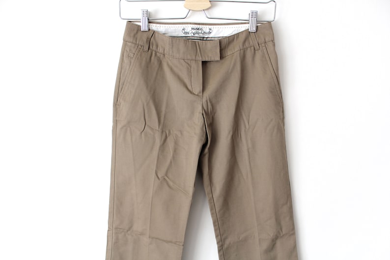 Vintage Women/'s Pants Low Waist USA 2 Straight Leg Size EUR 34 D 32 Girls Pants Tan Pants