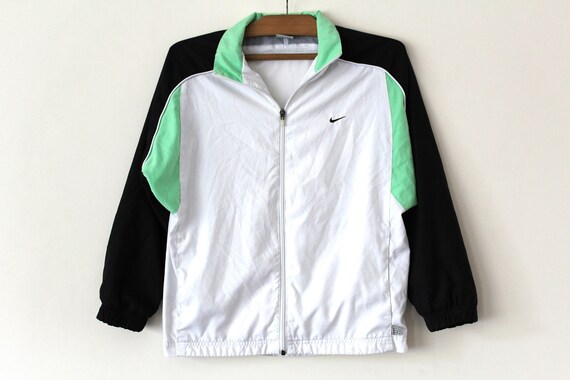 nike green and white windbreaker