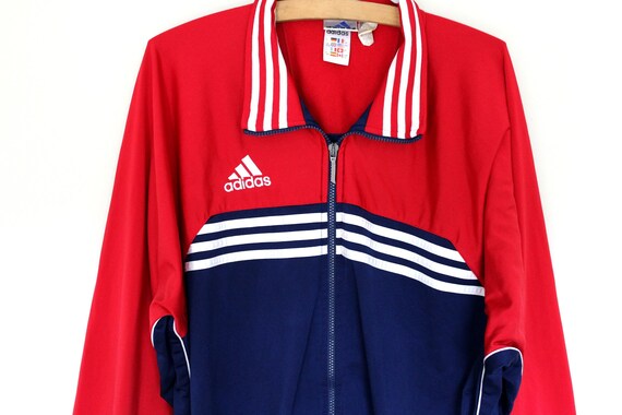 red and white adidas jumper