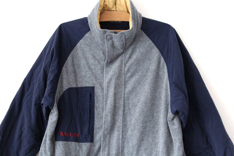 Jahrgang Nautica Jacke, 90er Nautica Reversible Jacke, Winter Nautica Windbreaker blau grau Nautica Fleece Jacke, Nautica Segeln Größe L Jahrgang Nautica Jacke, 90er Nautica Reversible Jacke, Winter Nautica Windbreaker blau grau Nautica Fleece Jacke, Nautica Segeln Größe L