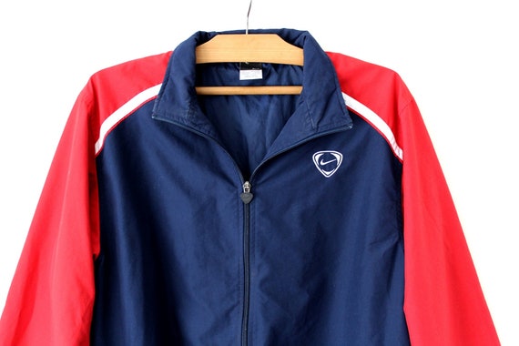 nike tracksuit blue and red
