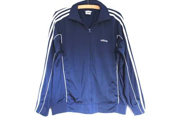 navy blue adidas windbreaker
