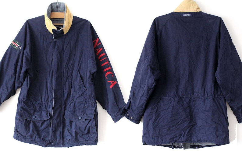 Jahrgang Nautica Jacke, 90er Nautica Reversible Jacke, Winter Nautica Windbreaker blau grau Nautica Fleece Jacke, Nautica Segeln Größe L Jahrgang Nautica Jacke, 90er Nautica Reversible Jacke, Winter Nautica Windbreaker blau grau Nautica Fleece Jacke, Nautica Segeln Größe L