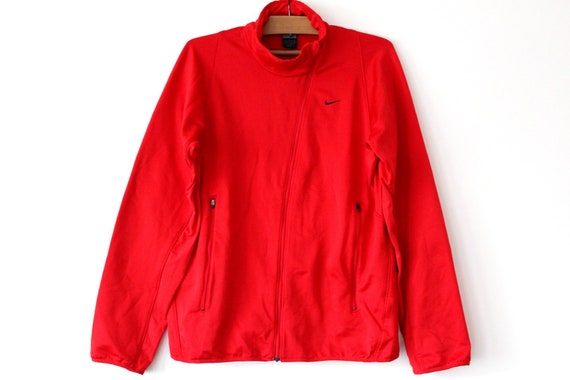 red nike zip up hoodie