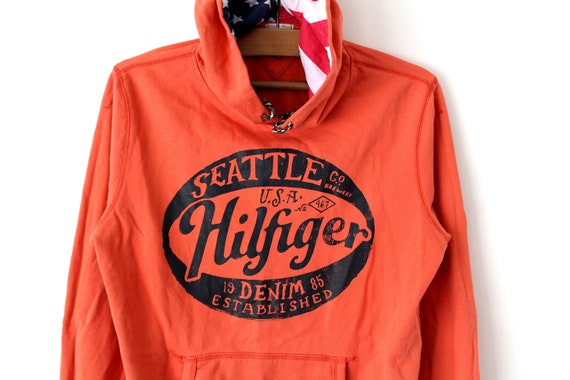 orange tommy hilfiger sweatshirt