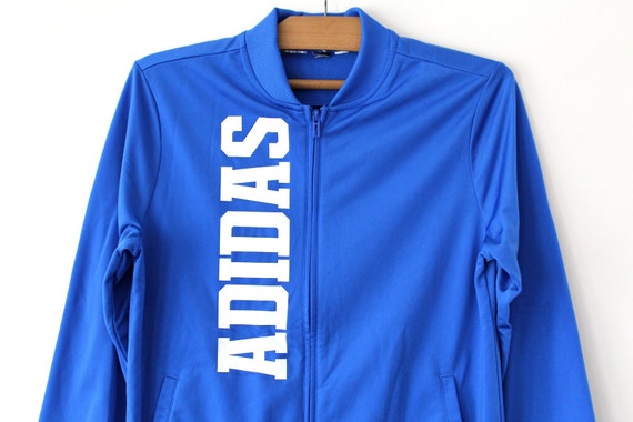 adidas tracksuit blue and white