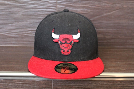 Vintage Chicago Bulls Hat Basketball Cap Black Red Hat NBA - Etsy