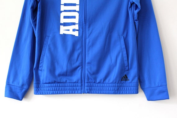 Blue Black Adidas Jacket, Vintage Adidas Windbreaker, Zip Up Vintage 90s Adidas Windbreaker, Graphite Blue Sport Jacket