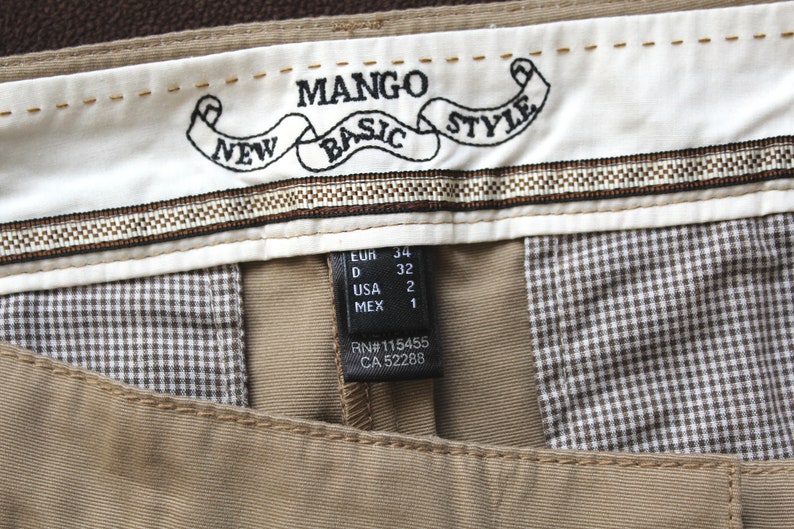 Vintage Women/'s Pants Low Waist USA 2 Straight Leg Size EUR 34 D 32 Girls Pants Tan Pants