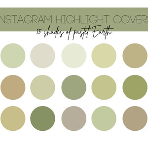 Pastel Earth Tone Instagram Highlight Covers: 15 Shades (Digital Download)