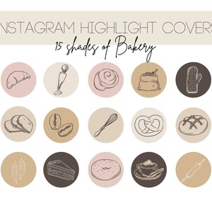15 Shades of Romantic Bakery Instagram Highlight Icons | Instagram Highlight Covers | IG Story Icon | Brown, Beige, Pink| Social Media Icons