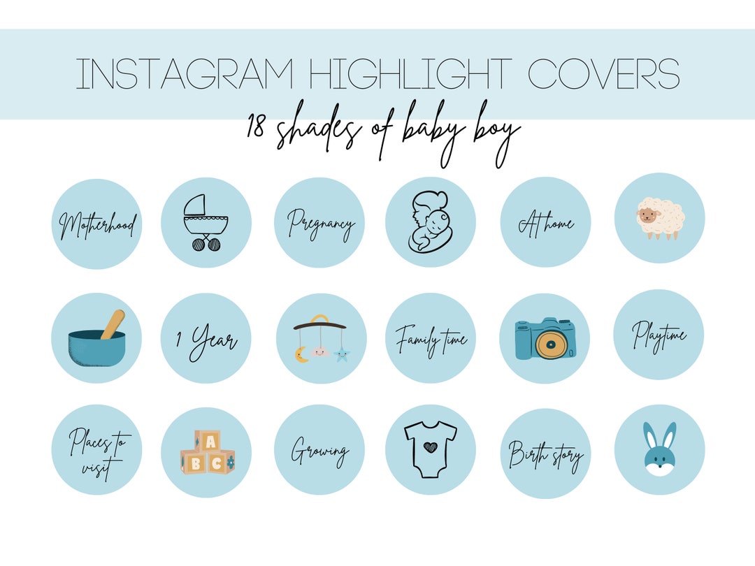 18 Shades of Blue Baby Boy Instagram Highlight Icons - Etsy
